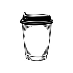 Hand-drawn illustration of a vintage coffee drink, lineart style drawings, for cafe menus, posters, cards, and graphic design.