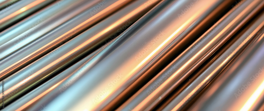 Canvas Prints diagonal composition of shiny metal pipes creating modern industrial background