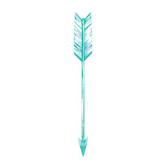 Minimalistic Arrow with Refined Outline in Vibran Isolated on Transparent Background