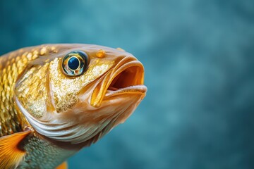 Vibrant goldfish in calm water