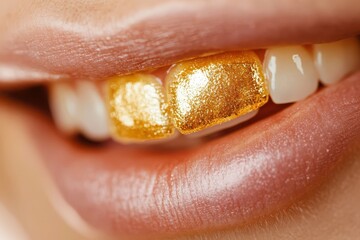 Fototapeta premium Gold embellished dental fashion