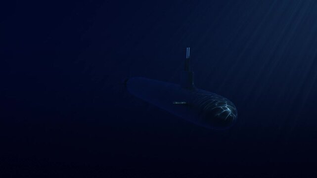 3D US Navy Submarine Underwater