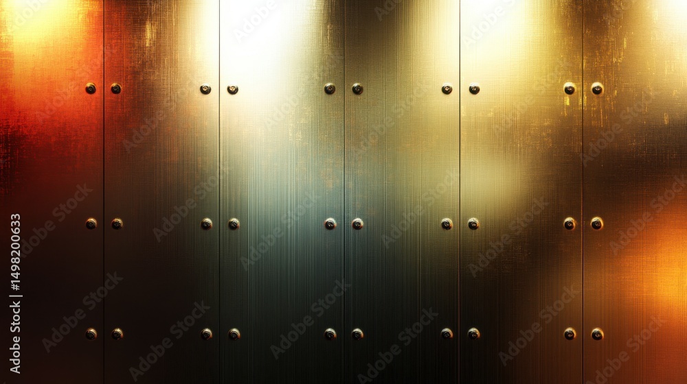 Poster abstract texture of metallic wall with colorful shine and patterns