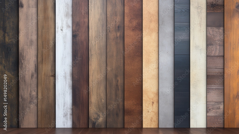 Poster diverse collection of wooden textures and patterns for design projects