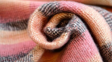 Soft and Cozy Fabric Texture in Warm Shades of Pink and Brown