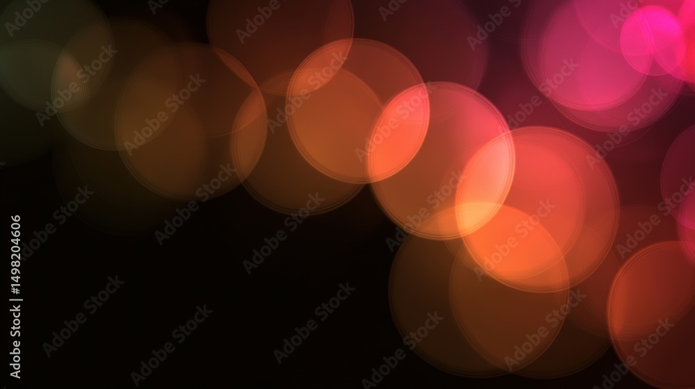 Poster soft colorful bokeh lights on dark background for creative use