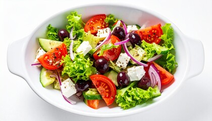 Vibrant Mediterranean Salad with Feta and Olives