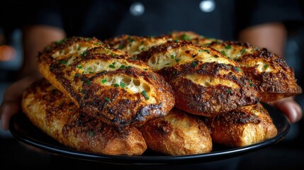 Baker preparing fresh baguettes for Bastille Day celebration