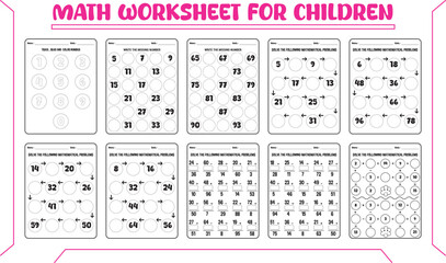 Printable fun math worksheet for children