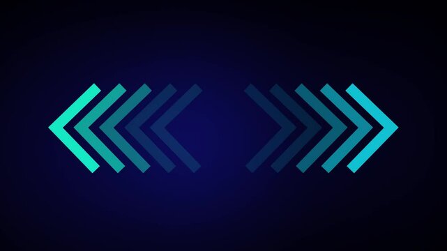 Two Moving arrow on left right animation icon video and black background .