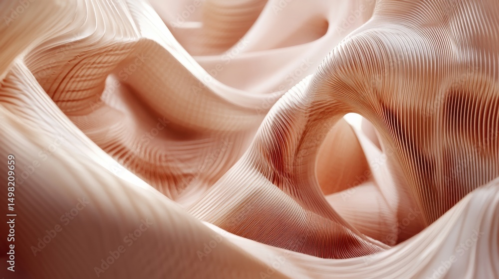 Aufkleber abstract flowing fabric texture with soft peach tones and waves