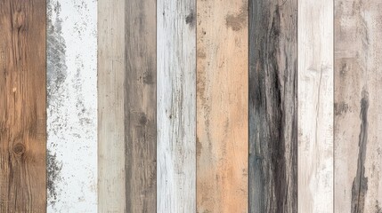 Varied Textures of Wooden Planks in Natural Colors and Patterns