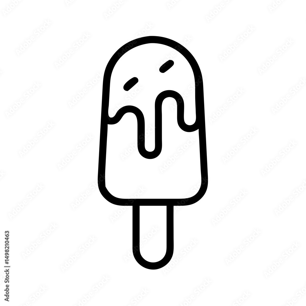 Poster a delightful frozen treat on a stick with dripping topping and sprinkles design element for summer f