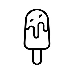 A delightful frozen treat on a stick with dripping topping and sprinkles design element for summer fun