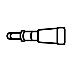 A simple depiction of a handheld spyglass with a classic design and clear outline style present here now