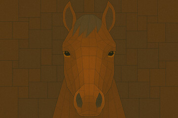 Horse. Geometric shape pattern.