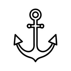 Simple outline drawing of a nautical device used to secure a ship in place at the bottom of the sea