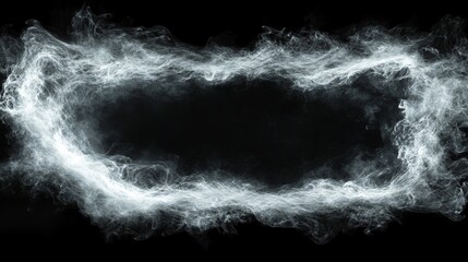 Obraz premium Dark smoke cloud explosion against black background