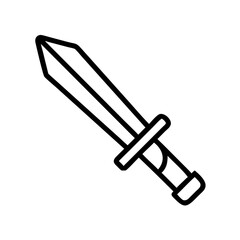 Fototapeta premium A simple graphic showing a sword with a blade and hilt on a plain white background clearly visible