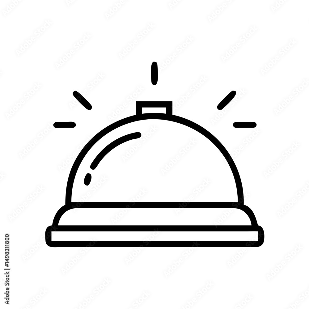 Poster a simplistic line drawing of a service device with radiating lines above the object shown here now