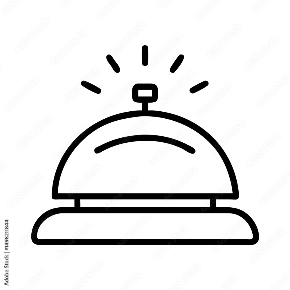 Aufkleber a simple graphic of a service alert device with radiating lines above it on a white background