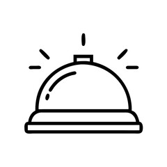 A simplistic line drawing of a service device with radiating lines above the object shown here now