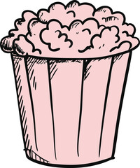 popcorn sketch silhouette