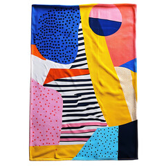 Retro Beach Towel with Oversized Funky Designs Isolated on Transparent Background