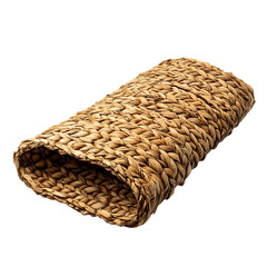 Modern Eco Straw Mat with a Natural Woven Design Isolated on Transparent Background
