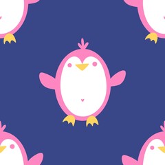 Christmas animals seamless penguin pattern for wrapping paper and fabrics
