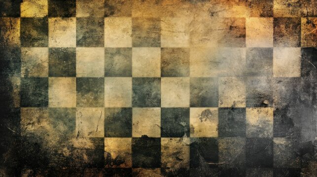 Aged, textured chessboard pattern