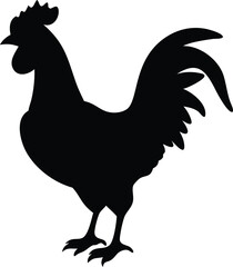 silhouette of a crowing rooster 