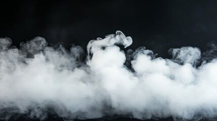 Naklejka premium White smoke swirling and drifting against a black background