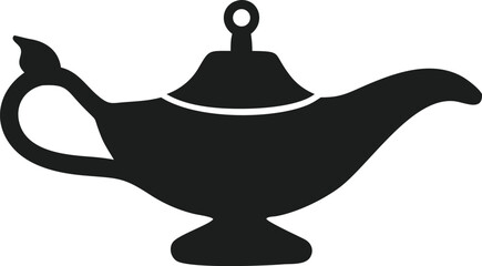 silhouette of aladdin s lamp