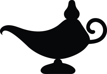 silhouette of aladdin s lamp