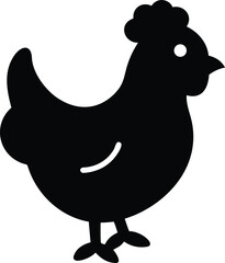 silhouette of cute chick