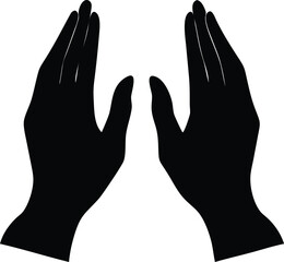 silhouette of hands praying 