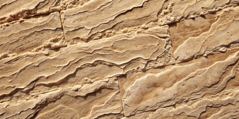 Fototapeta premium A close-up view of a textured stone wall, showcasing the intricate patterns and subtle variations in color that create a unique visual appeal.