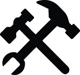 wrench and hammer tool icon 
