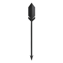 Sleek Arrow with Subtle Shadows in Charcoal Grey Isolated on Transparent Background