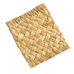 Modern Eco Straw Mat with a Natural Woven Texture Isolated on Transparent Background