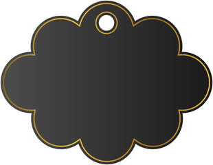 Black Blank Tag with Gold Border