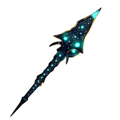 A Bioluminescent Deep Sea Arrow with Glowing Angler Isolated on Transparent Background