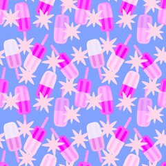 Summer cute food seamless ice cream pattern for wrapping paper and fabrics