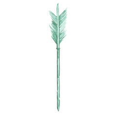 Artistic Arrow with Spontaneous Freeform Lines Isolated on Transparent Background