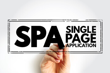 SPA - Single Page Application acronym text stamp, technology concept background