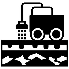 Emulsion mini illustration glyph icon, use for civil engineering, industry, construction, UI, UX kit, app and web development, digital or print.