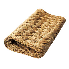 Minimalist Woven Straw Beach Mat with a Refined Design Isolated on Transparent Background