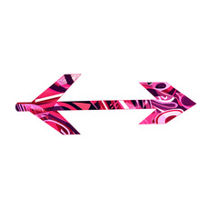 Bold Arrow with a Dynamic Pattern in Rich Magenta Isolated on Transparent Background