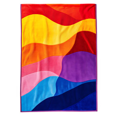 Contemporary Beach Towel with Large Asymmetric Color Isolated on Transparent Background
